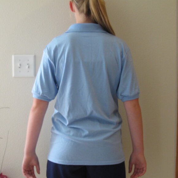 HANES UNISEX SIZE MEN'S SMALL (34 - 36) LIGHT BLUE POLO / GOLF SHIRT NWT - Picture 5 of 6